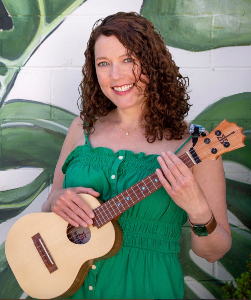 Amy Kucharik with ukulele.